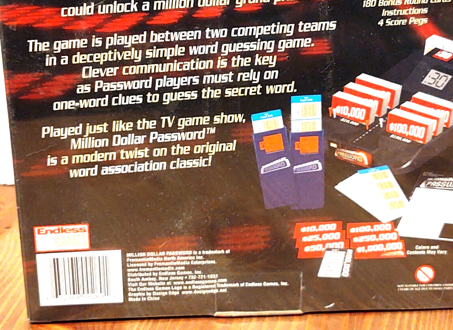 Million Dollar Password Card Game, Family Game, age 10+, 3+ players, New