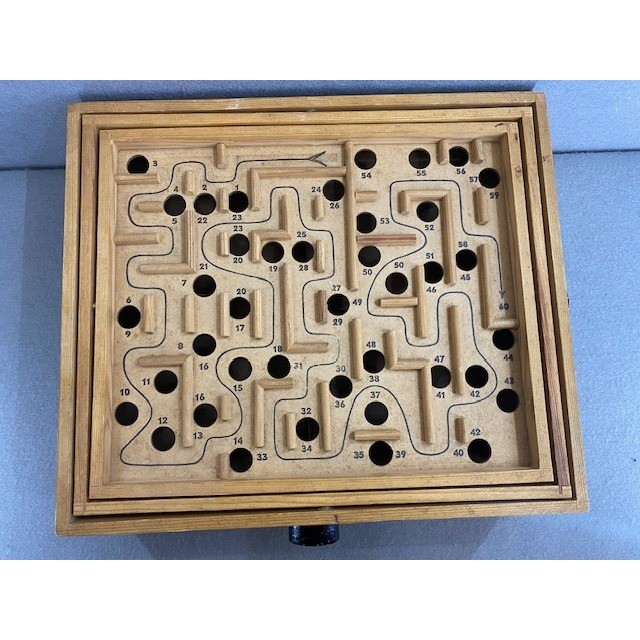 Vintage BRIO Labyrintspel Wooden Labyrinth Board Game Maze Made in Sweden