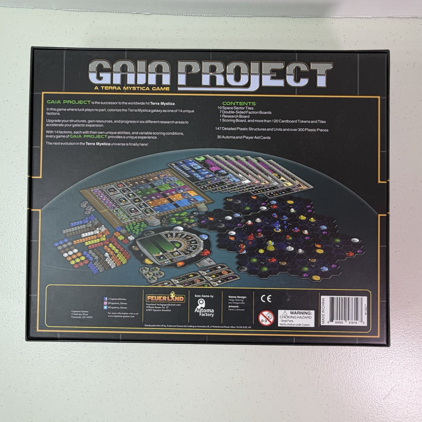 Gaia Project Board Game w/Folded Space Insert & Sleeved Cards COMPLETE