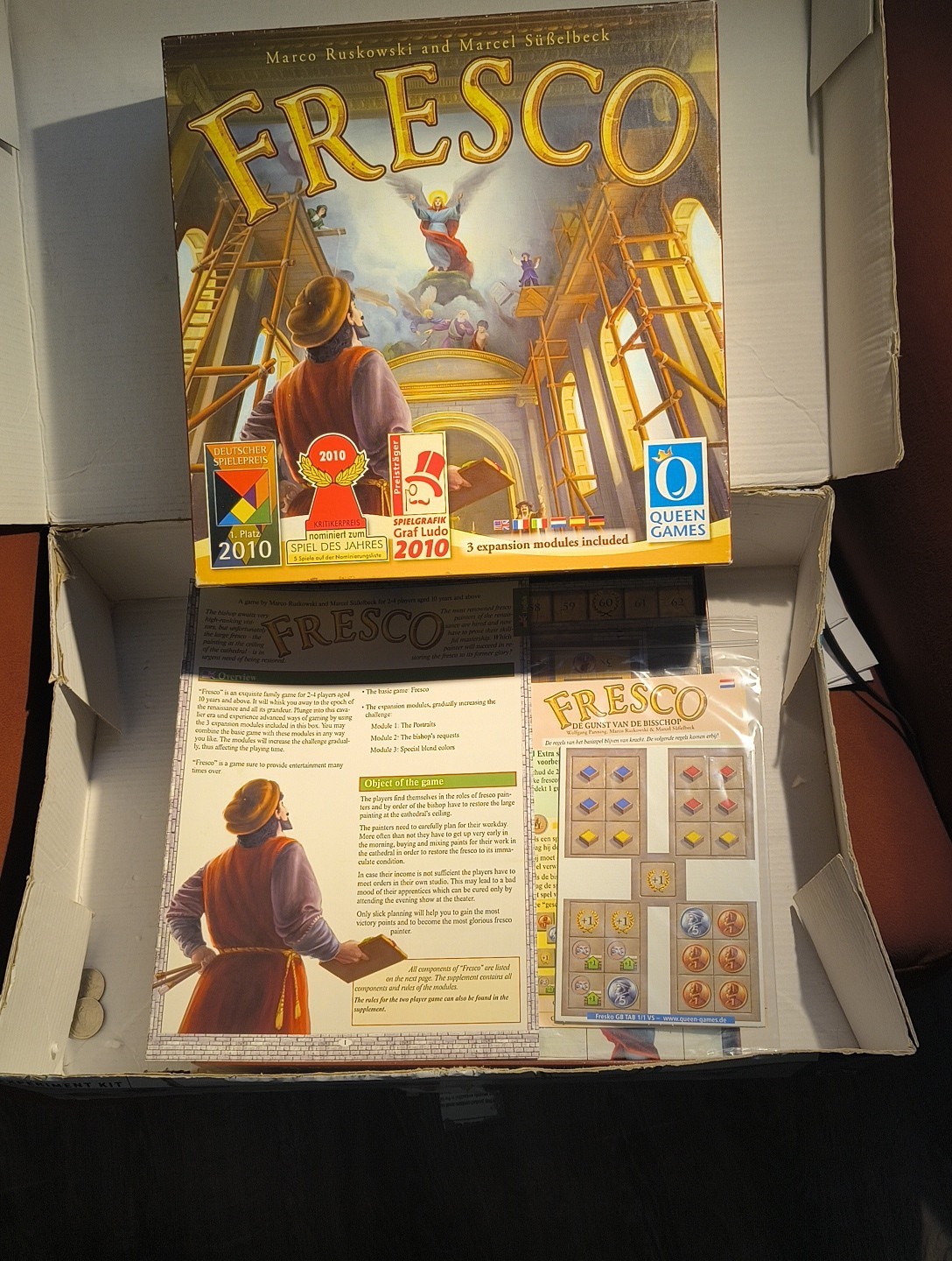 Fresco Board Game Queen Games Renaissance Strategy Award-Winning FREE SHIPPING