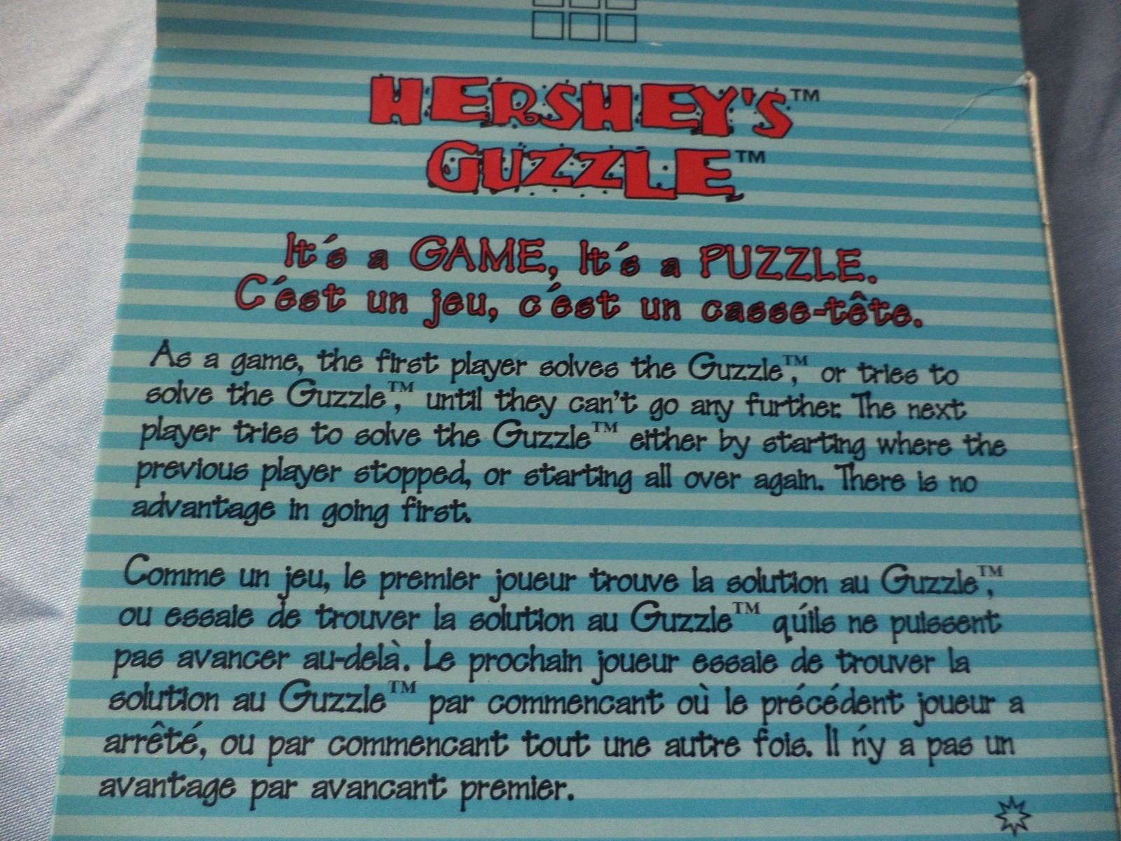 Vintage 1997 Hershey’s Billboard Guzzle Puzzle Game Brain teaser Chocolate Cocoa