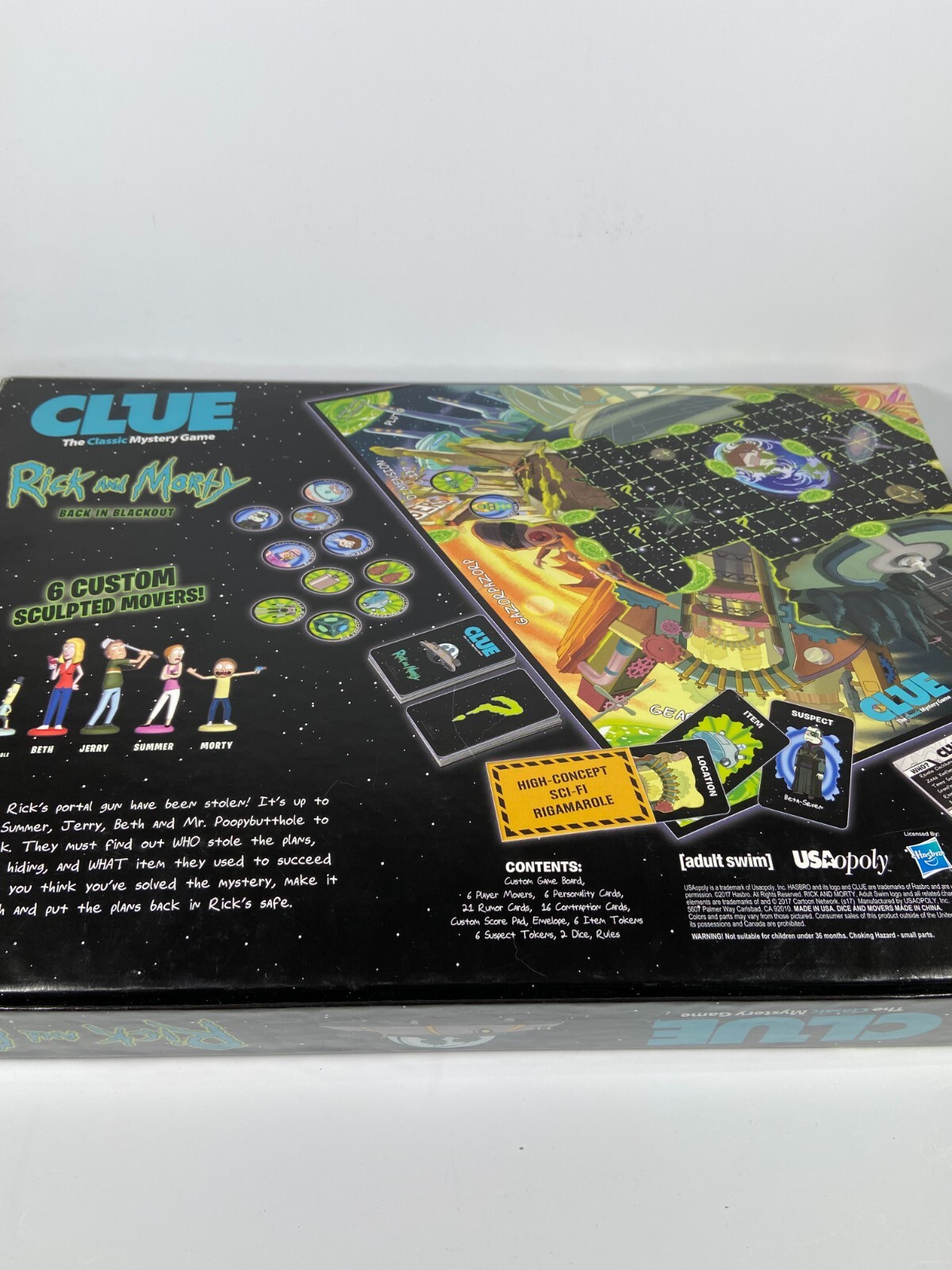 Usaopoly Clue: Rick and Morty Featuring Characters from Adult Swim TV incomplete