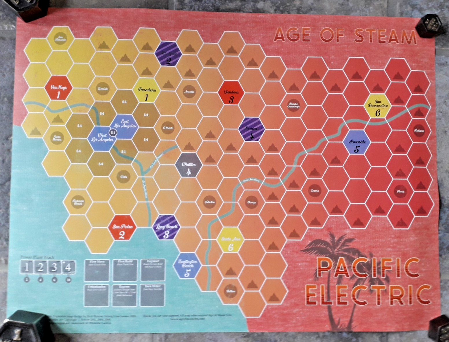 Age of Steam Expansions: Double Base USA & Pacific Electric – 2021 – Unplayed!