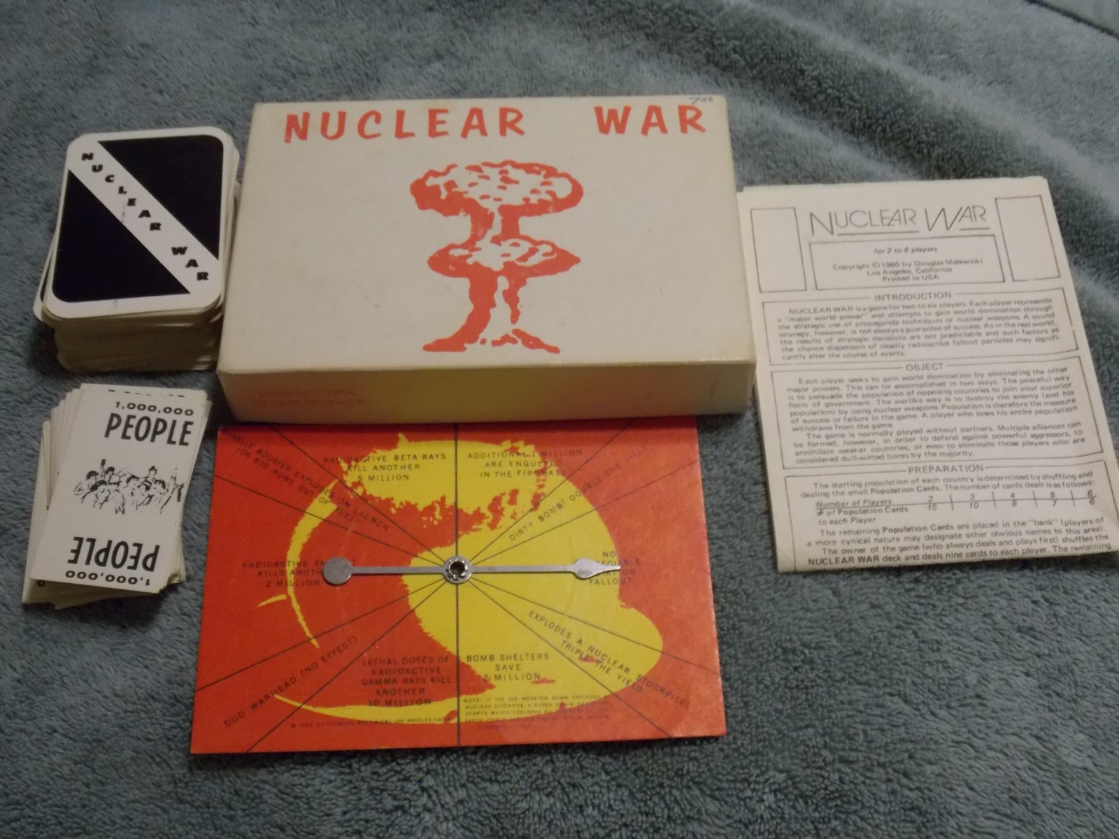 Flying Buffalo Nuclear War Card Game Original Box VTG 1965 1st Ed, 2nd Printing