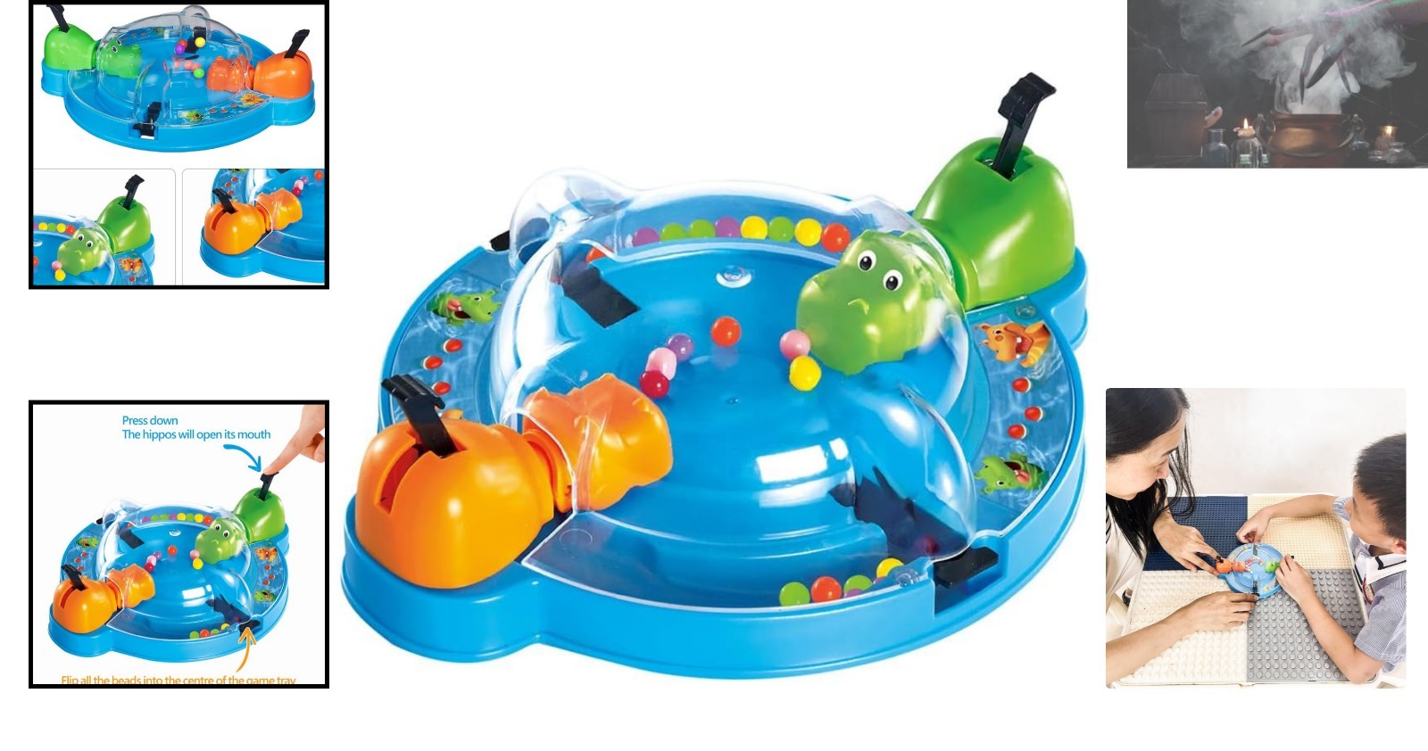 Interactive Hippos Board Game: Develop Quick Reflexes for Ages 3+ (Medium Size)