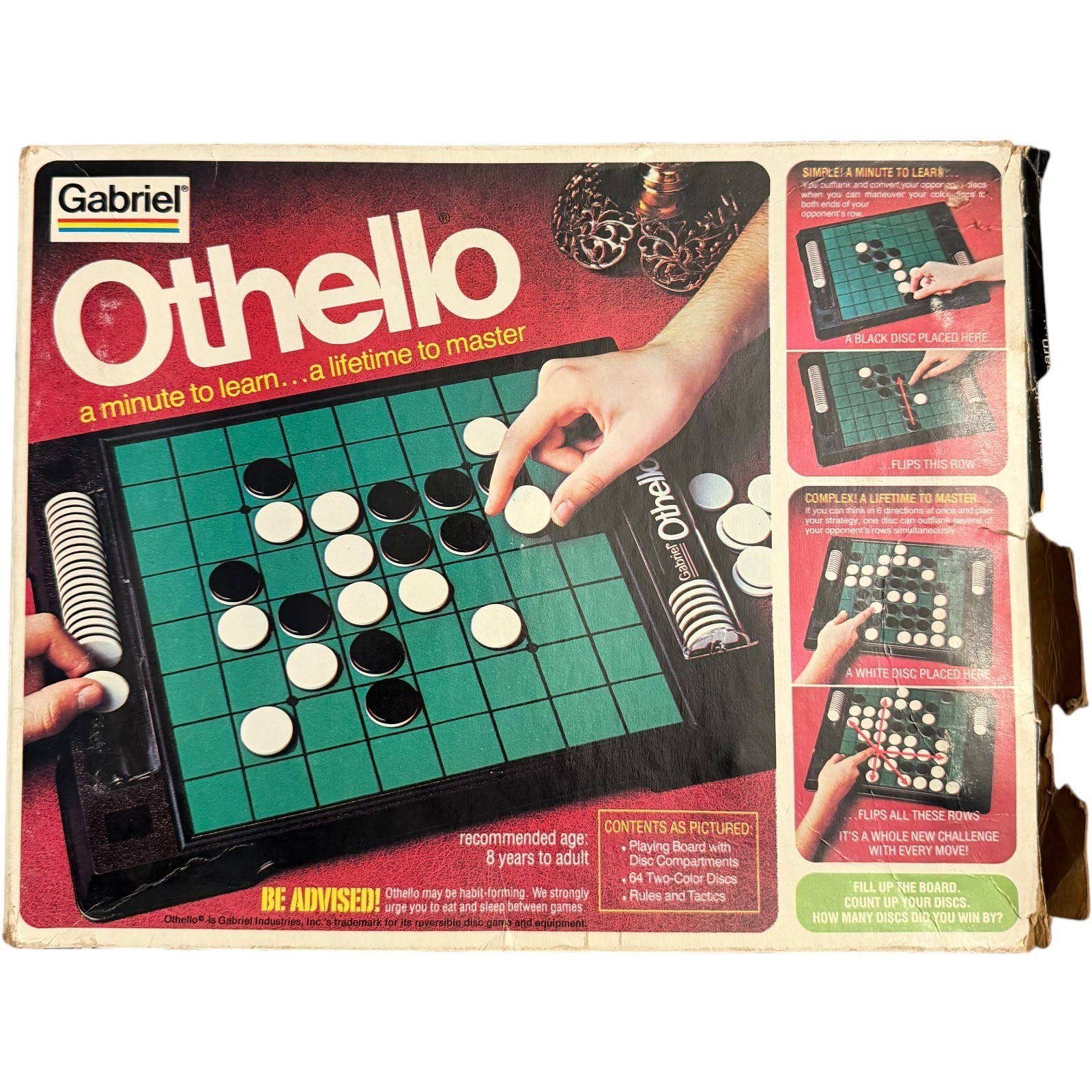 Gabriel Othello Board Game Vintage 1970s Strategy Game No 76390 Complete Boxed