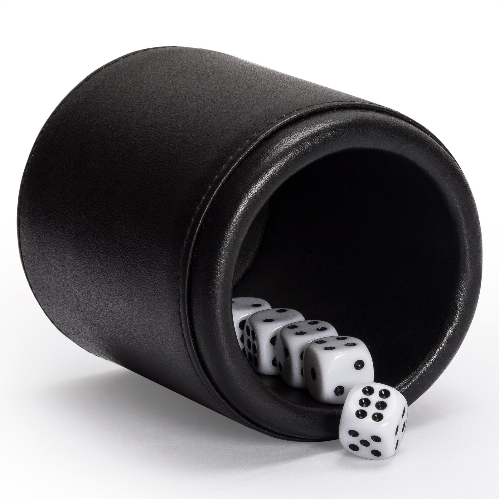 Yellow Mountain Imports Premium Padded Leatherette Dice Cup with 5 (14mm)