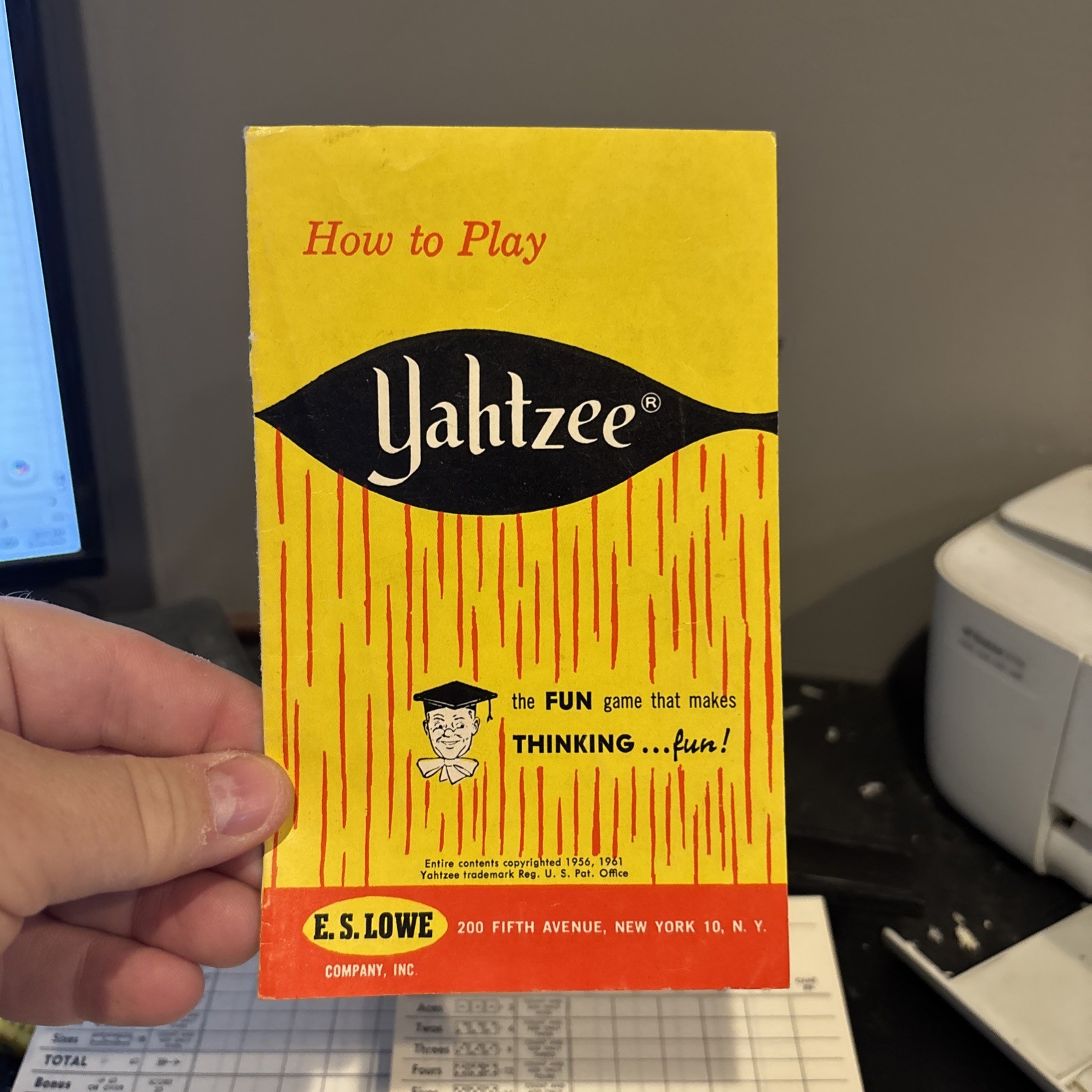 Vintage 1956 Yahtzee Score Pads Box Of 3 And 3 Pads For Kismet