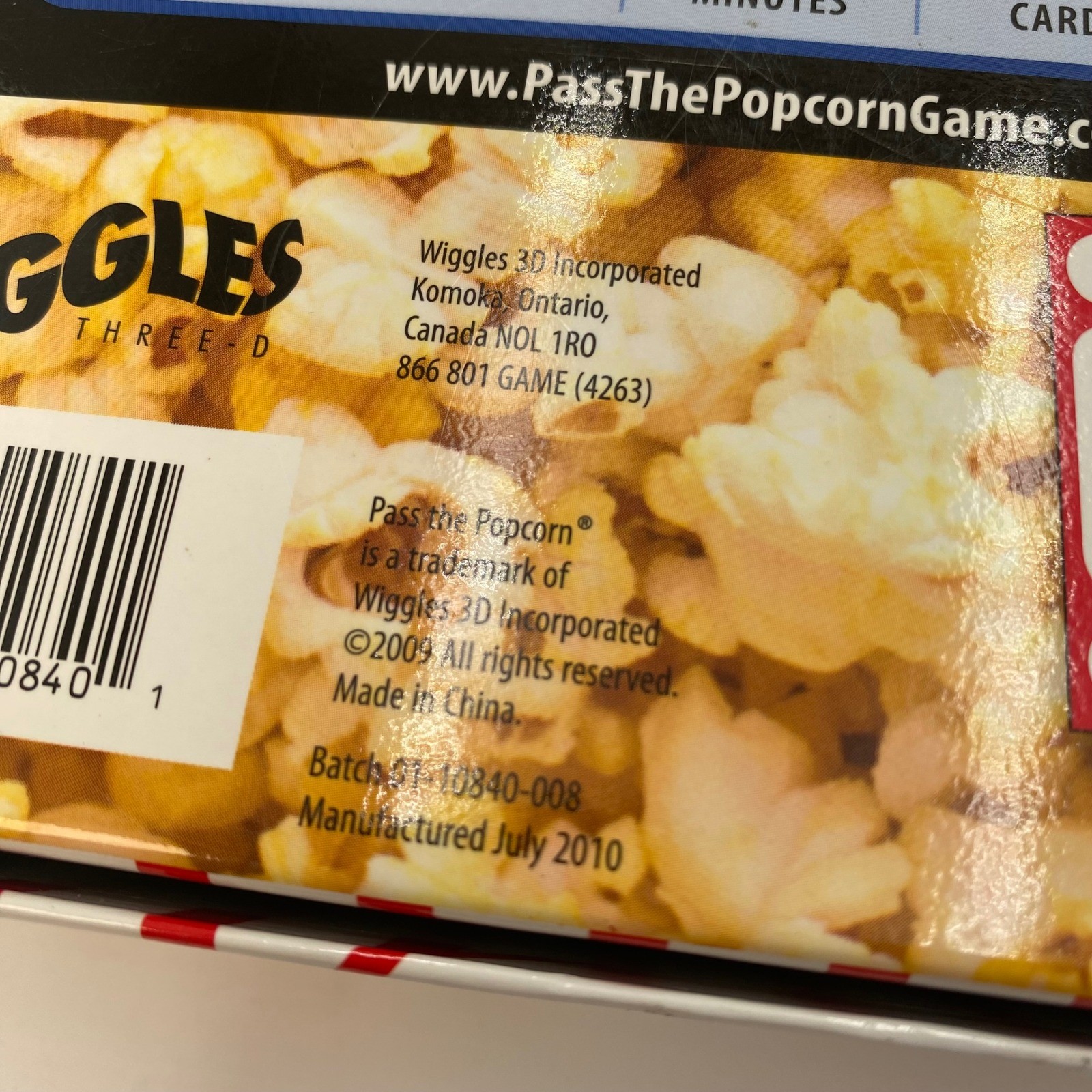 Wiggles 3D Pass the Popcorn Movie Trivia Board Game 2010 Complete 2-8 Players