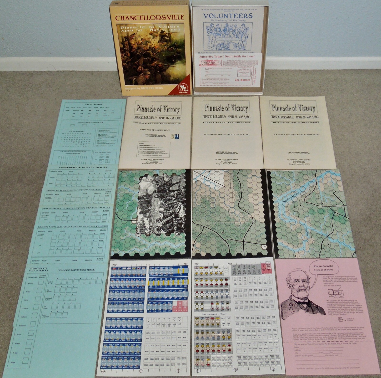 1992 Clash of Arms Games Chancellorsville: Pinnacle of Victory, ACW Game Unpunch