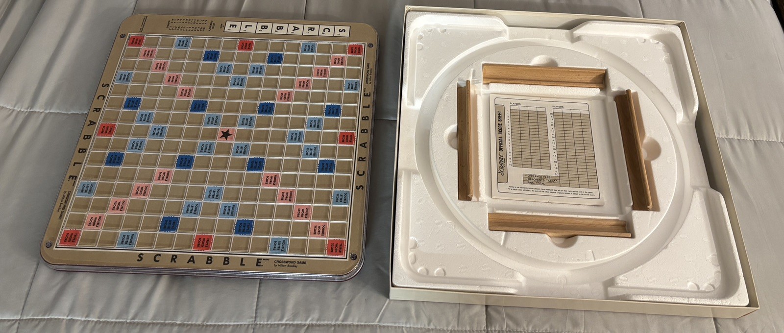 Scrabble Deluxe Edition Board Game Crossword Rotating Board 4034 1989 Complete