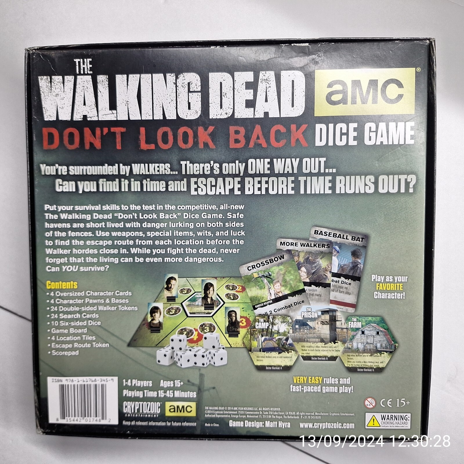 THE WALKING DEAD: Don’t Look Back Dice Board GameCryptozoic 100% Complete