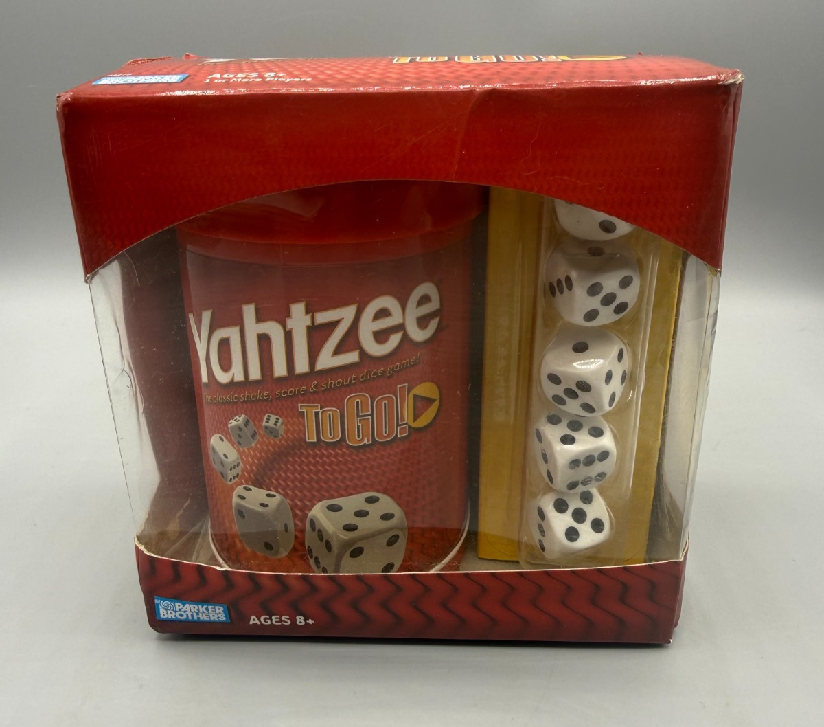 Yahtzee To Go Shake Score Dice Game Parker Brothers Travel Hasbro 2005 NEW