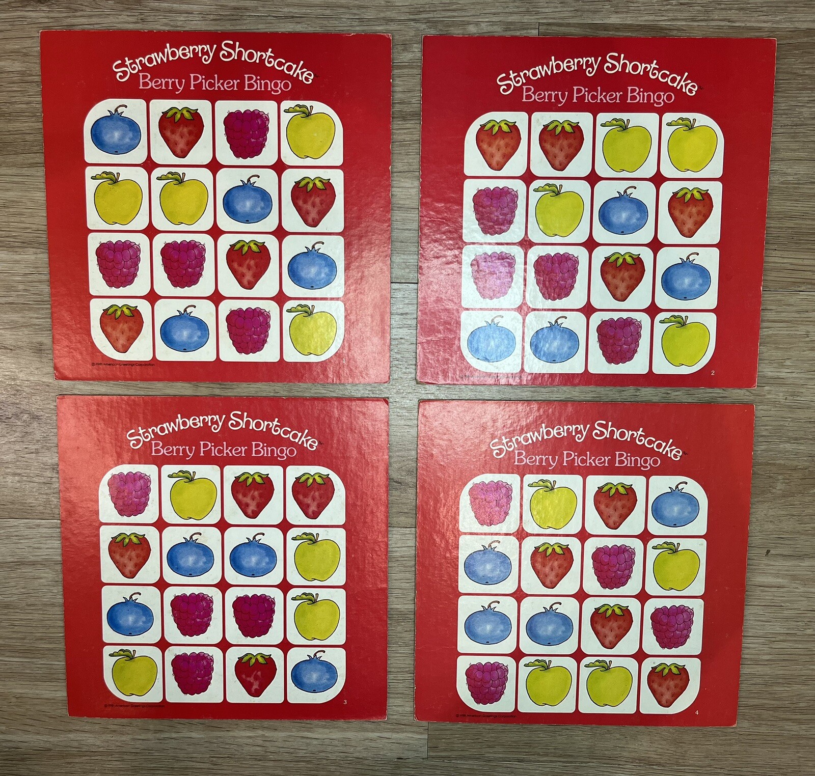 Vintage 1981 Stawberry Shortcake Game Basket Four “Berry” Fun Games Parker Bros