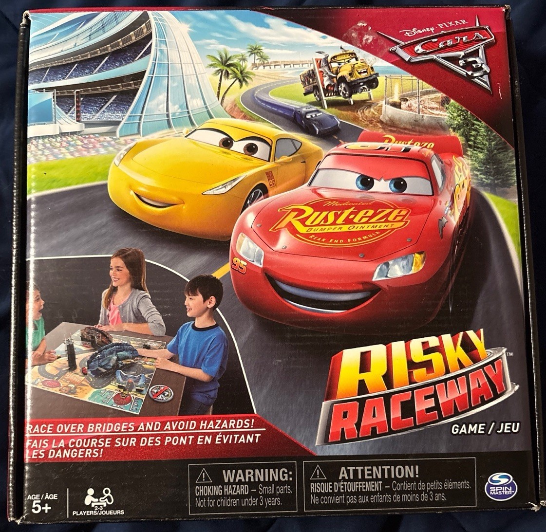 Disney Pixar Cars 3 Risky Raceway Board Game Spin Master Complete Kids Fun