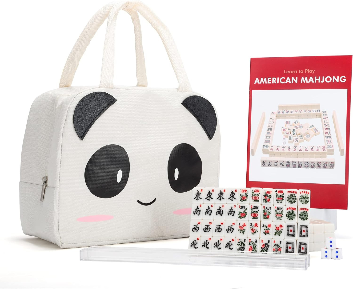 Travel Mini American Mahjong Set – 166 White Tiles Includes Jokers 0.8″ White Me