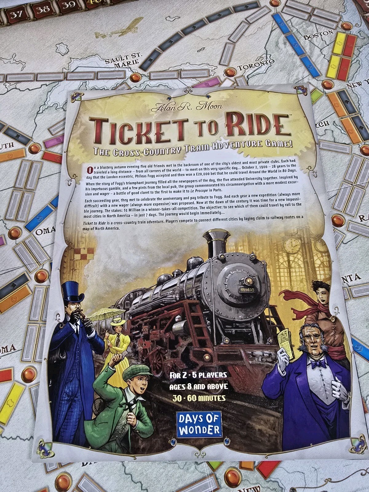 ​Ticket To Ride Board Game Days of Wonder Alan R. Moon Train Adventure COMPLETE
