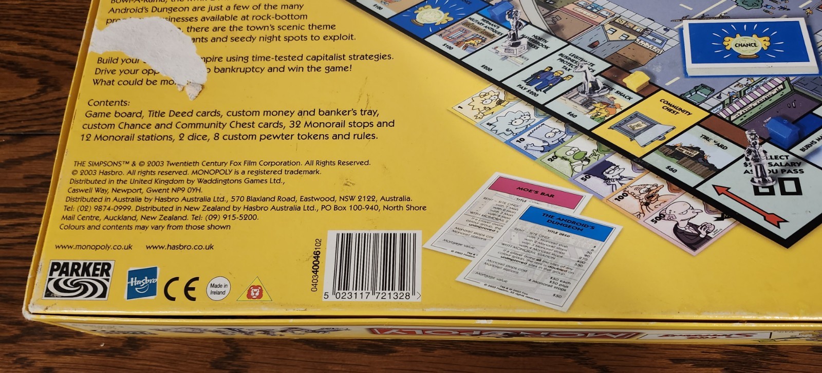 Rare UK Version The Simpsons Monopoly 2003 Boardgame 99% Complete USA SHIPPER