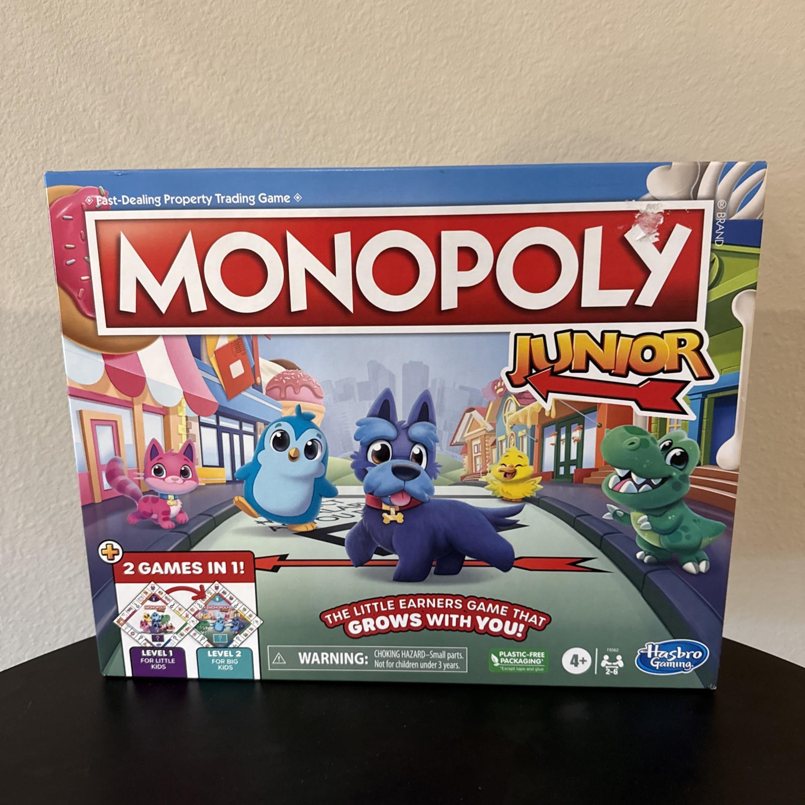 Monopoly Junior Board Game, 2-Sided Gameboard, 2 Games in 1