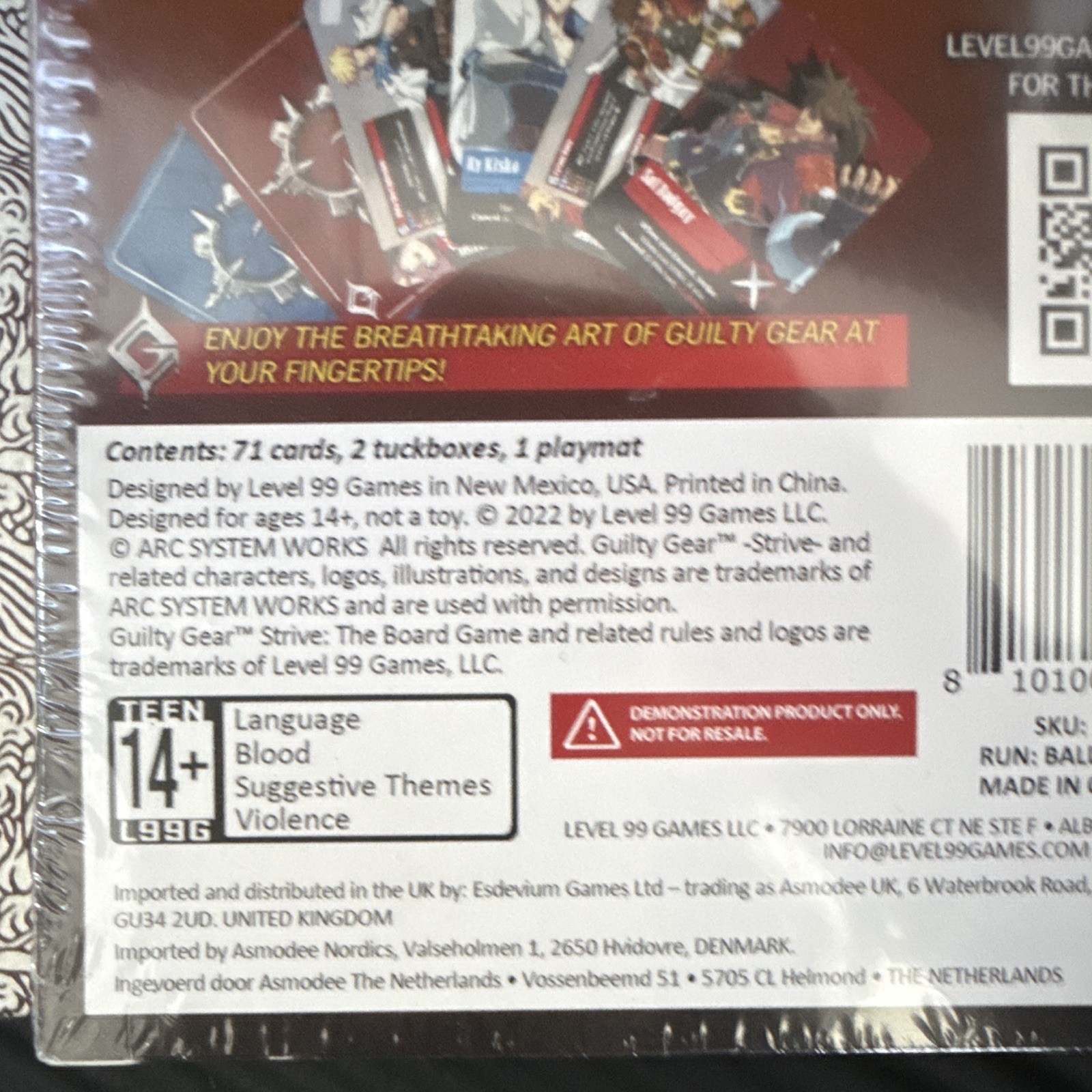Level 99 Games Guilty Gear -Strive- The Board Game Demo Deck Cards 2P 14+