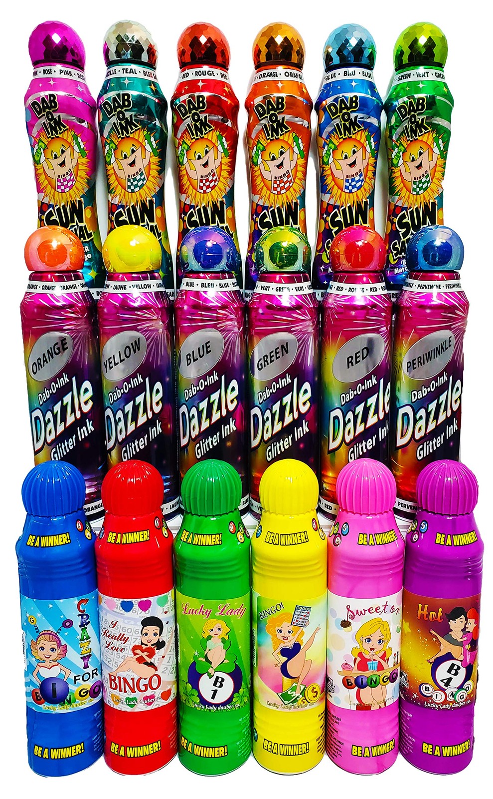 Lucky Lady Bingo Daubers Made with Dab-O-Ink, Sunsational and Dab-O-Ink Dazzl…