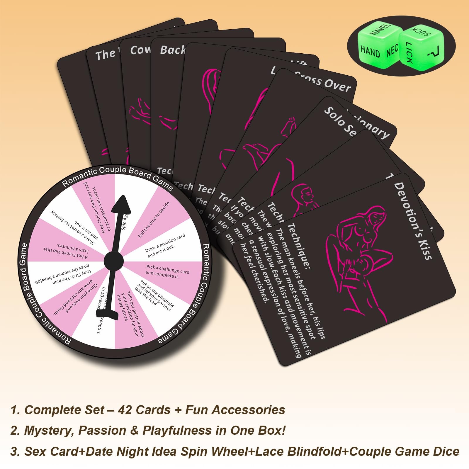 Sex Game for Adults 42 Romantic Bedroom Cards with Sex Positions, Challenges…