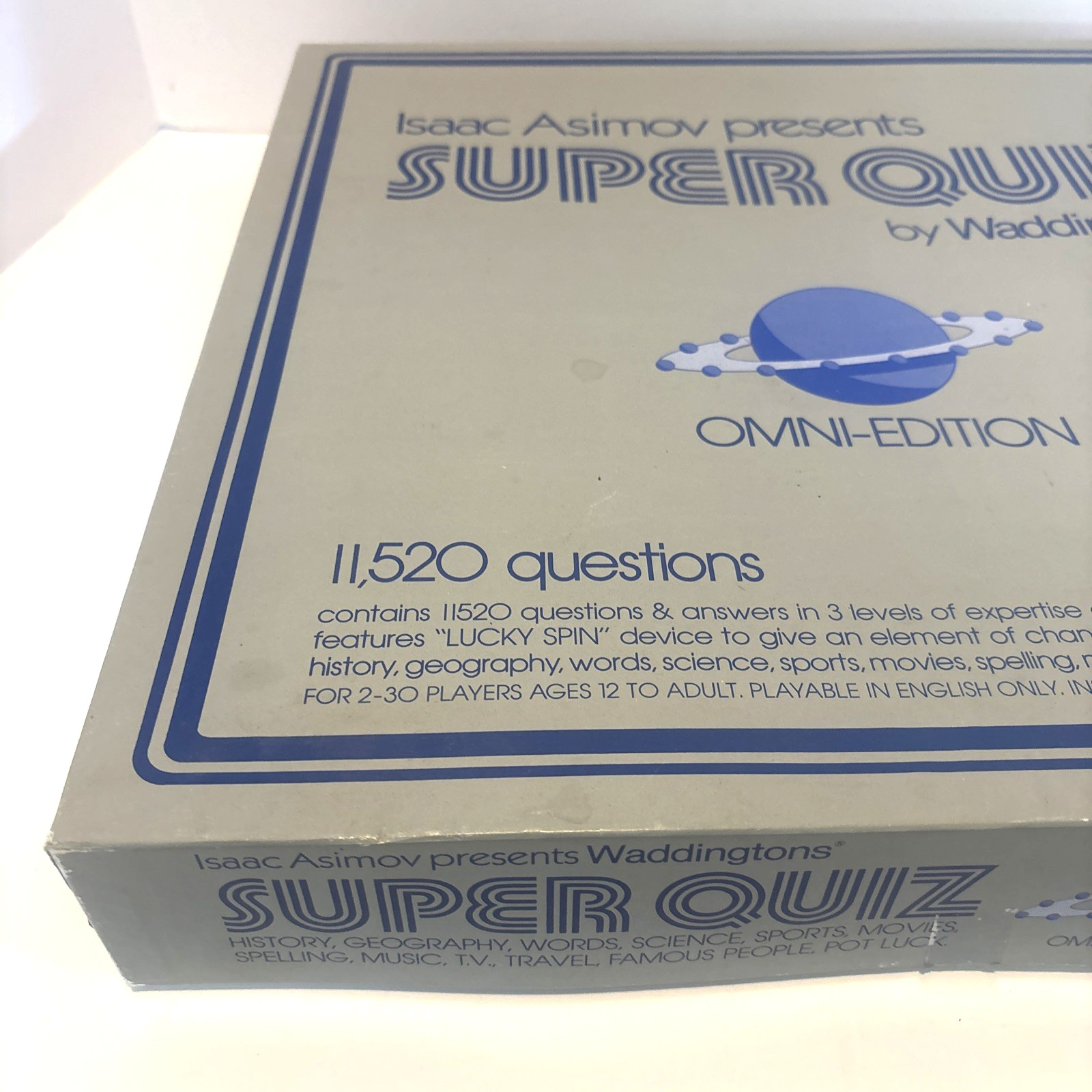 Vintage 80s Super Quiz Board Game Omni Edition 440 Rare Waddingtons COMPLETE