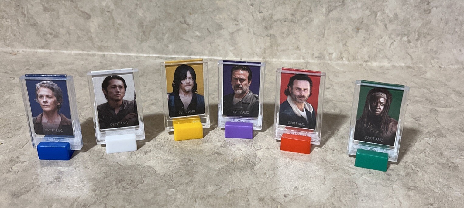 AMC The Walking Dead Clue Board game , Character Piece’s Only – 6 Total