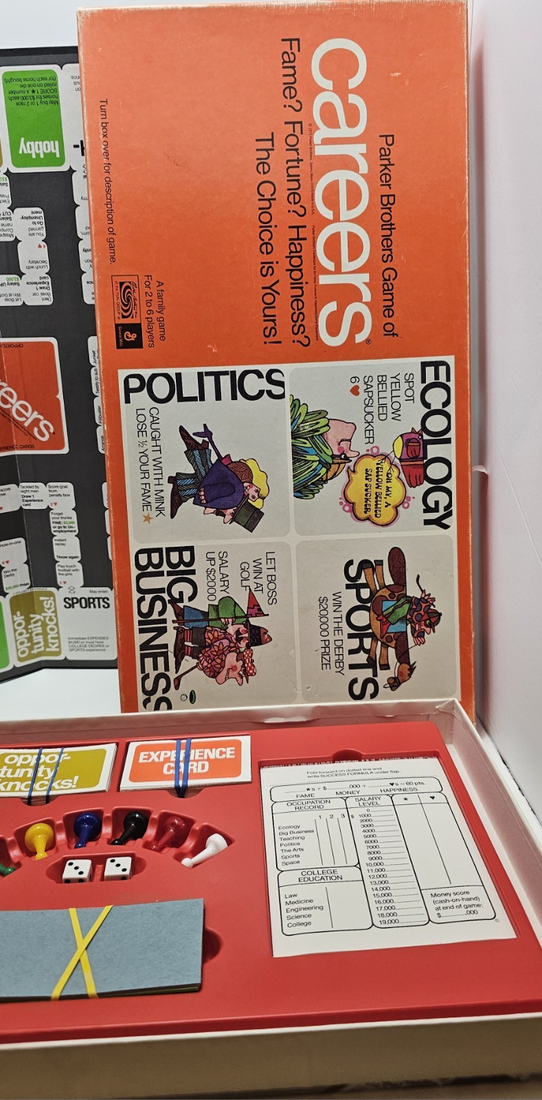 Vintage 1971 Careers Board Game Parker Brothers 100% Complete 1970s Retro Toy