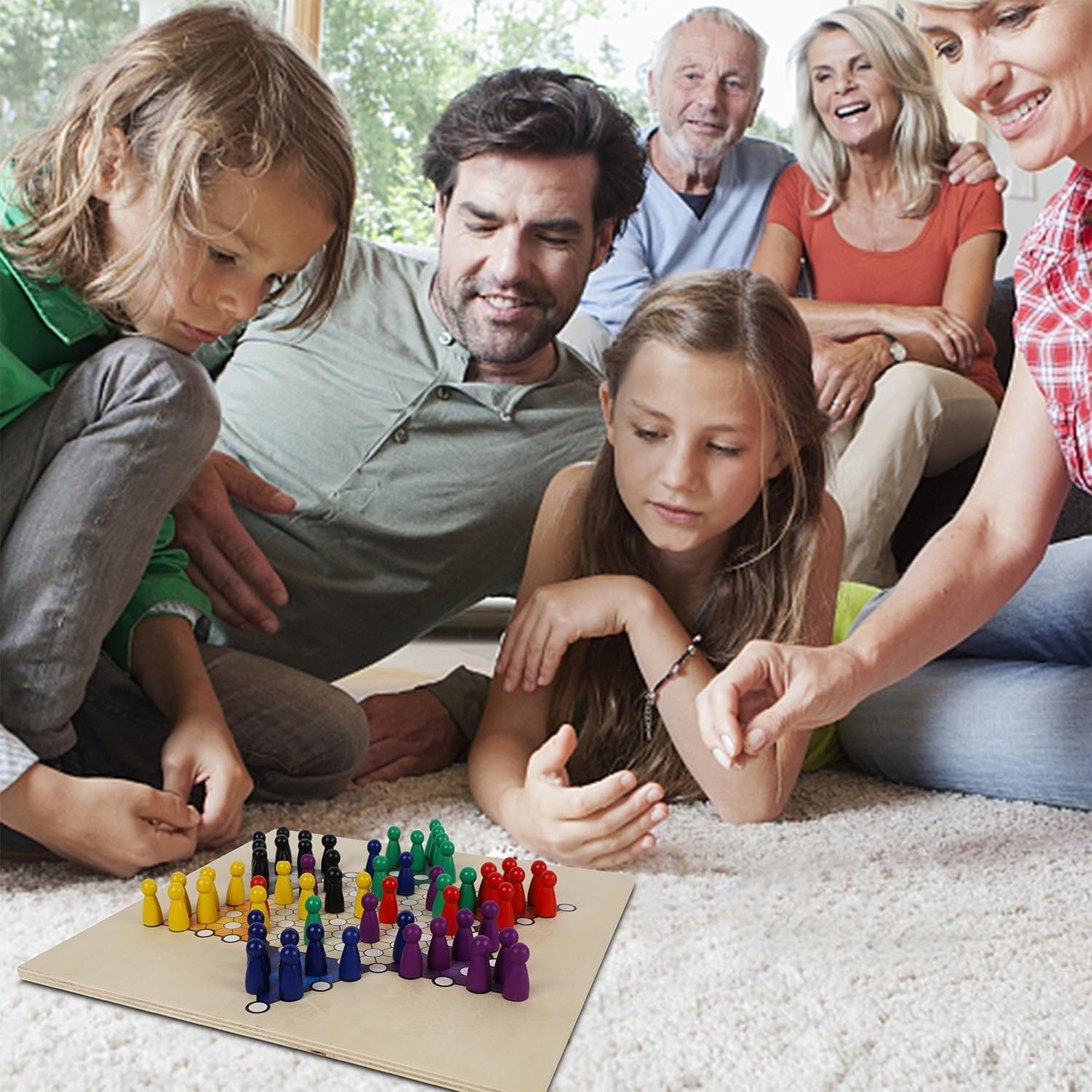 7-In-1 Wooden Board Game Set for Kids Adults, Tabletop Combo Classic Travel Port