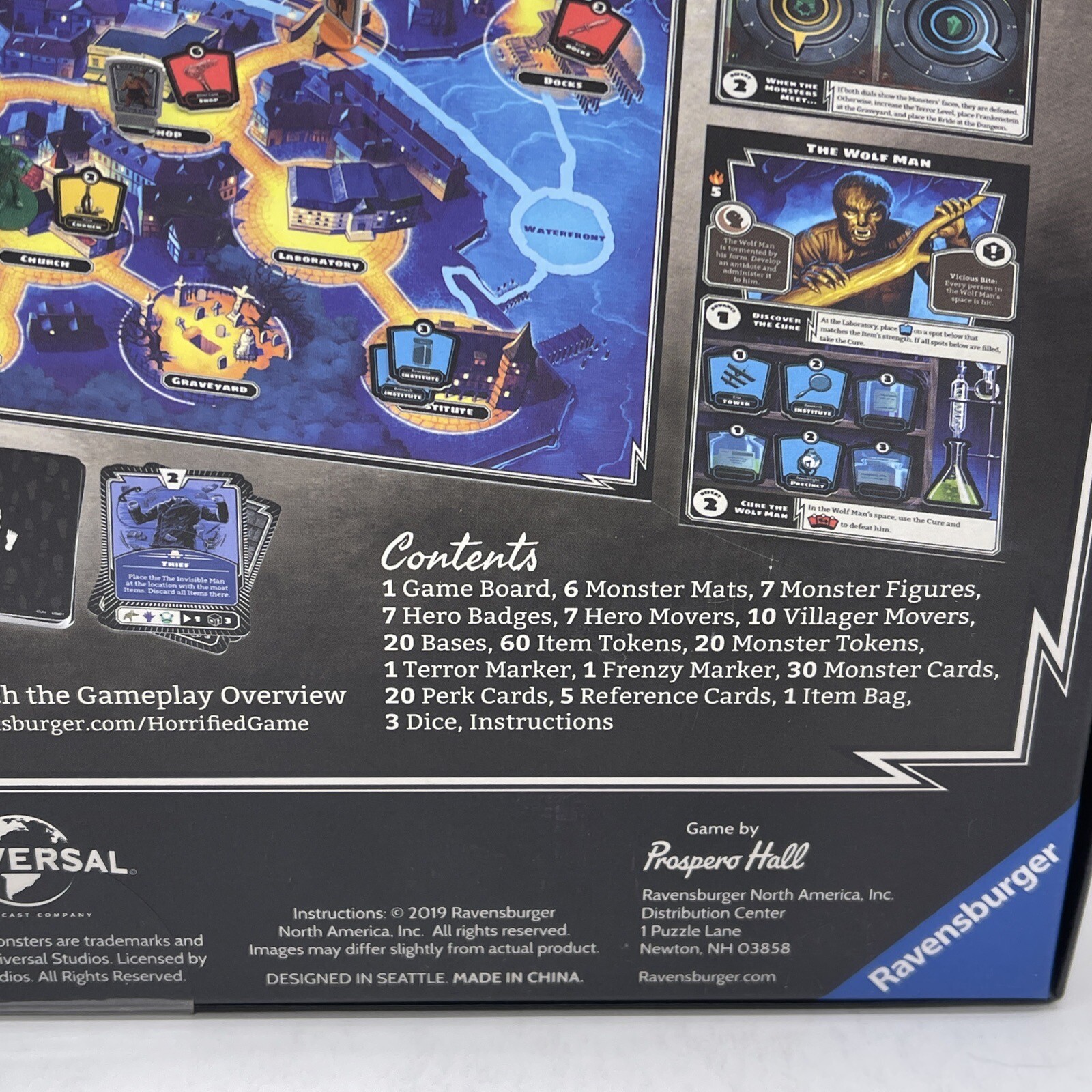 HORRIFIED Universal Studios Monsters Strategy Board Game Dracula Frankenstein