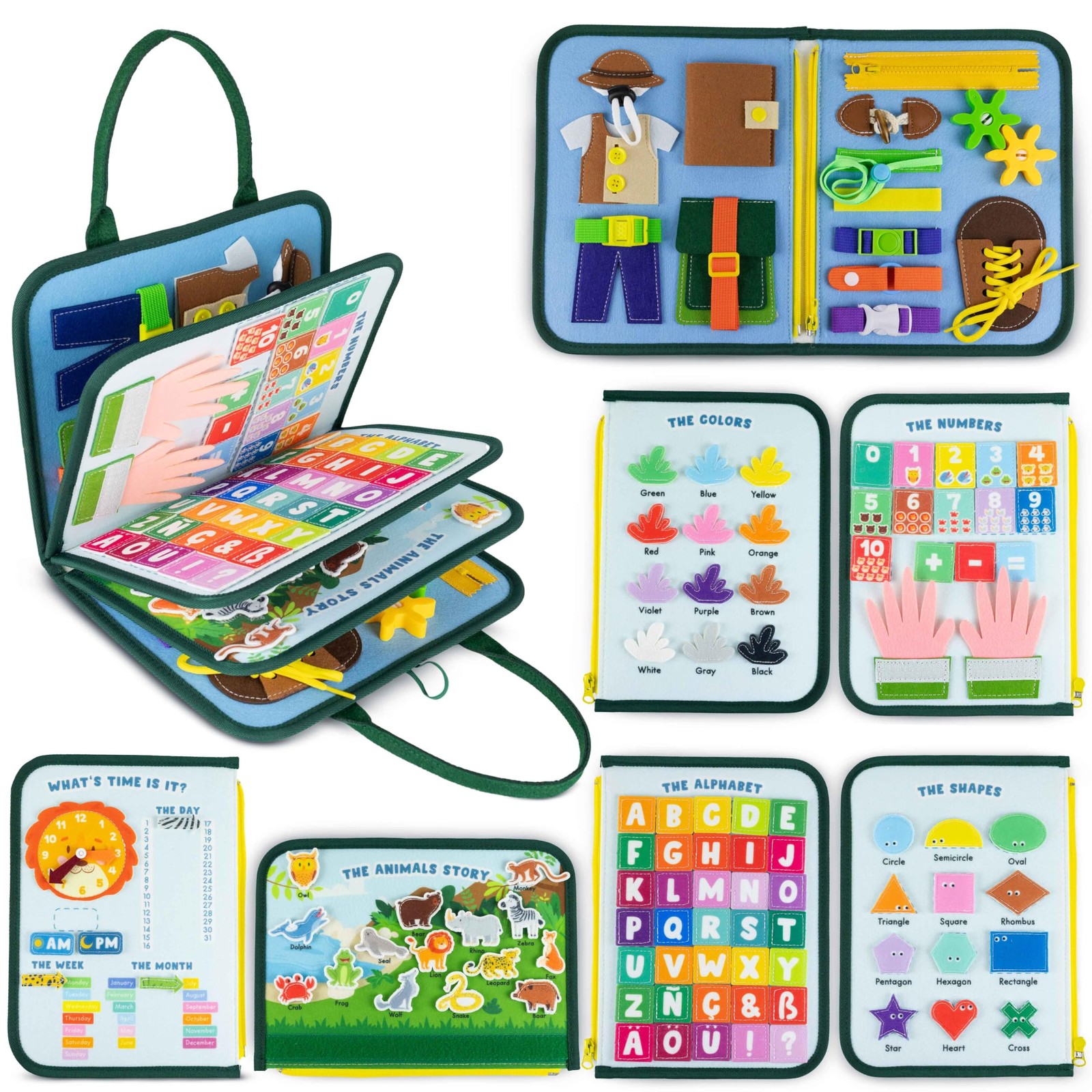 Busy Board for 1 Year Old Animals. Montessori Busy Book for Toddlers 1-3 2-4,…