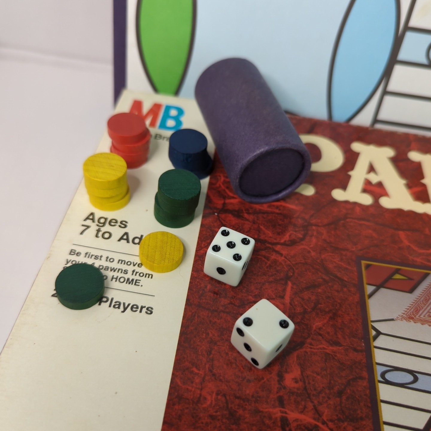 Vintage Parcheesi Board Game 1989 Milton Bradley + Extra Wooden Game Pieces
