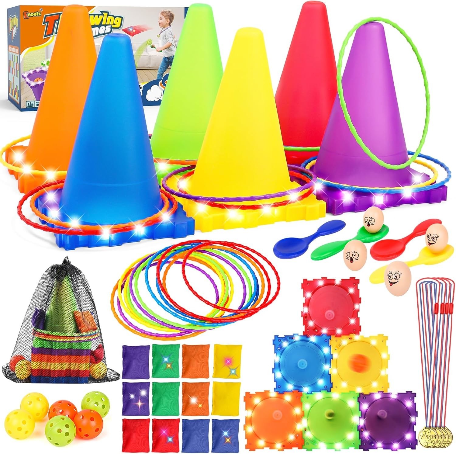 49PCS LED Carnival Games Combo Set for Kids – Perfect Outdoor Fun & Activities