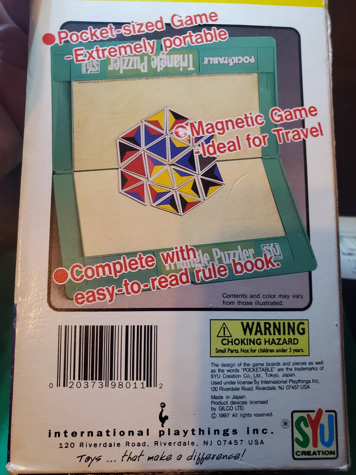 Magnetic Travel Pocket Size Folding Board Game Triangle Puzzle Game Pocketable