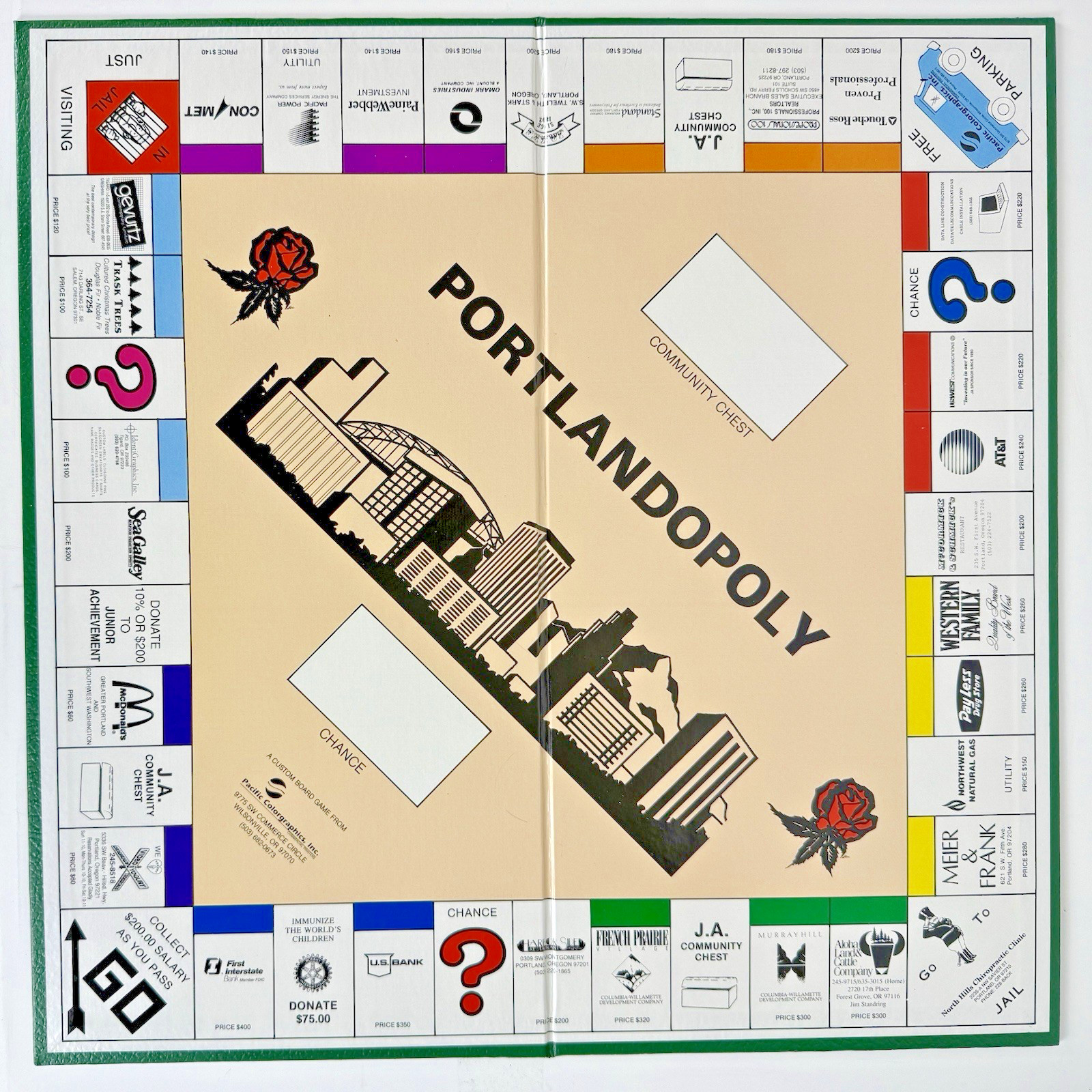 Vintage Portlandopoly ’88 Tournament Edition Board Game – Portland Oregon RARE
