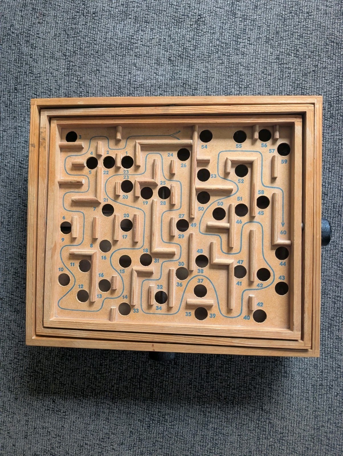 Vintage Labyrinth Board Game of Skill Wooden Maze No Marbles Included