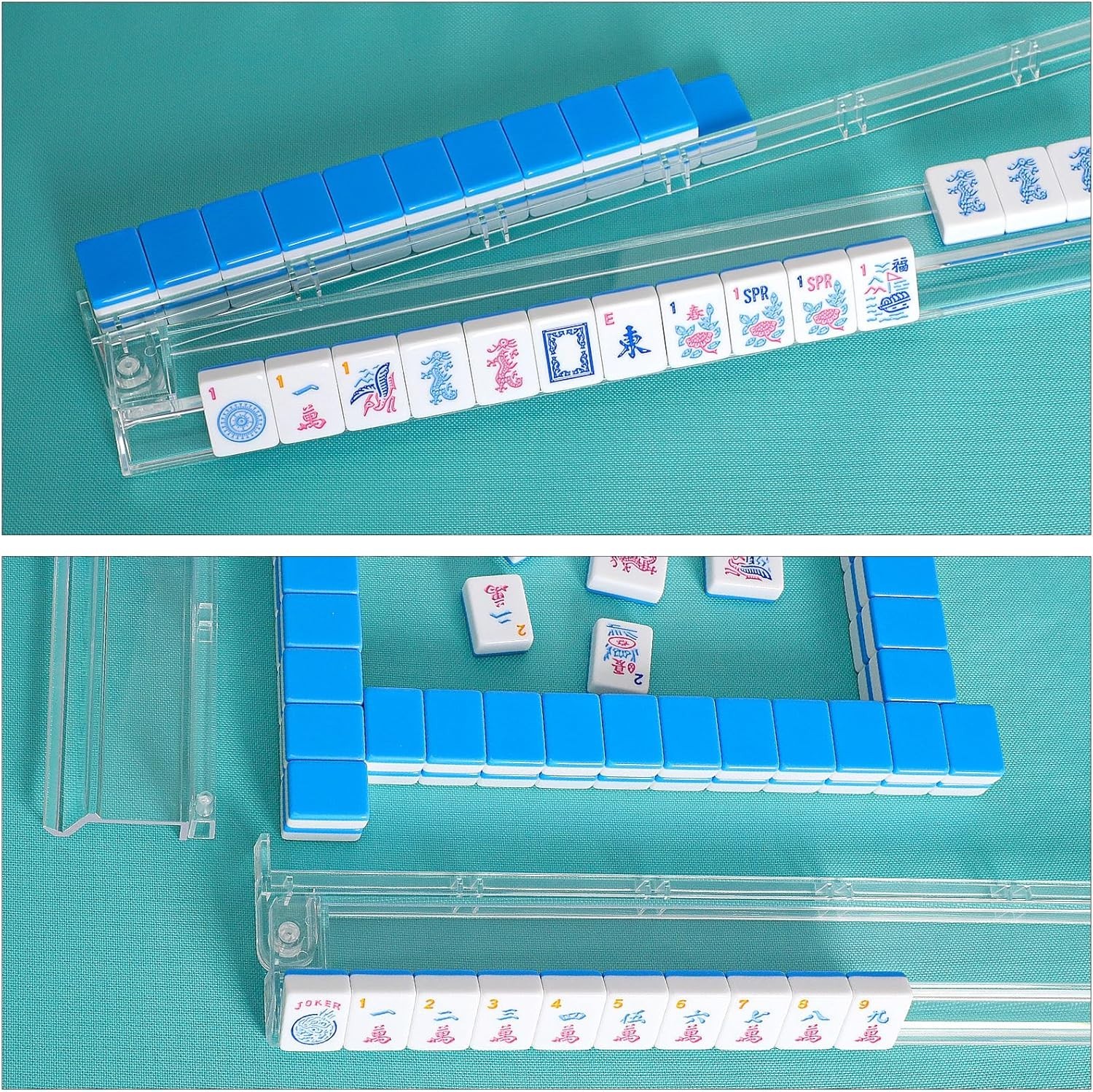 American Mahjong Tile Set, 166 Blue Tiles, 1.2in High Quality, Tiles Only