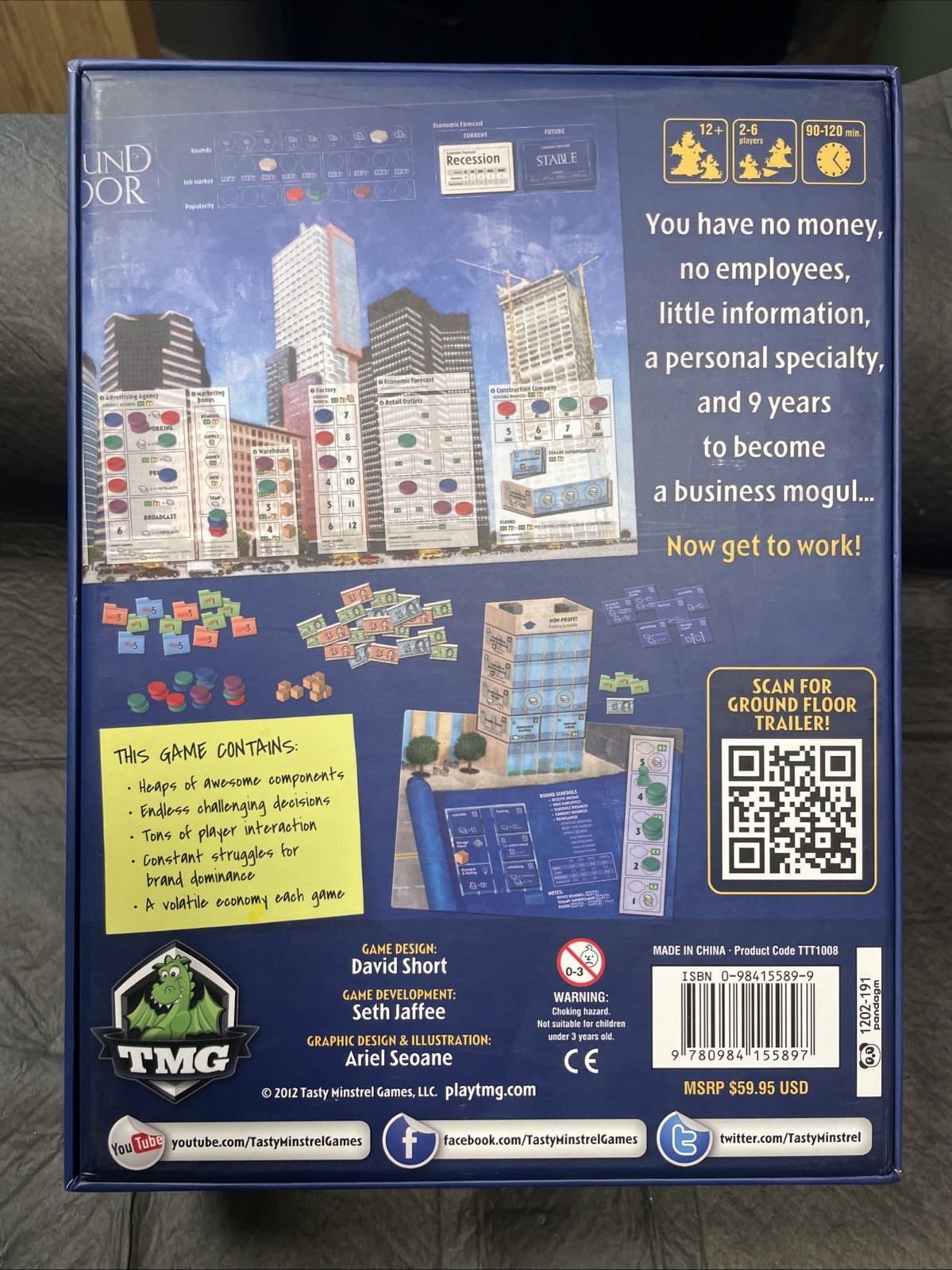GROUND FLOOR (Tasty Minstrel Games) PLUS Skyline EXPANSION 2012 MINT