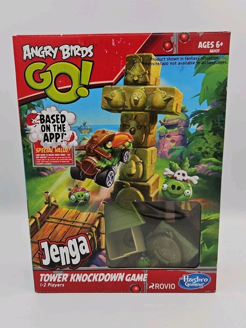 Angry Birds Go Jenga Tower Knockdown Game Hasbro 2013- Complete