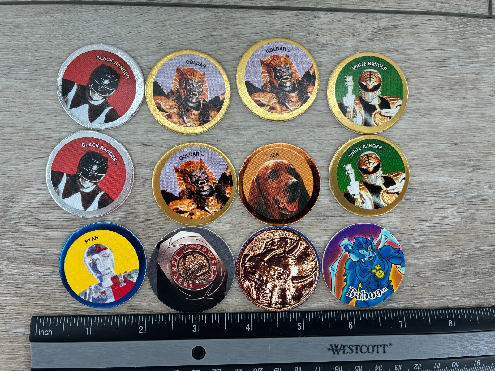 World POG Milk Cap Lot Power Rangers Saban’s VR Troopers Power Cap Characters 94