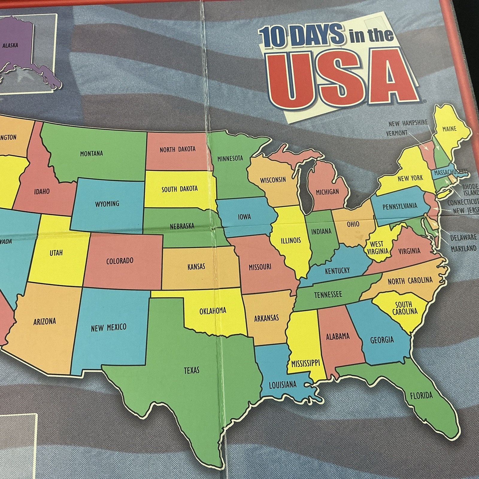 10 DAYS IN THE USA Board Game Out of the Box NEW Open 100% 2004 Alan Moon TEN