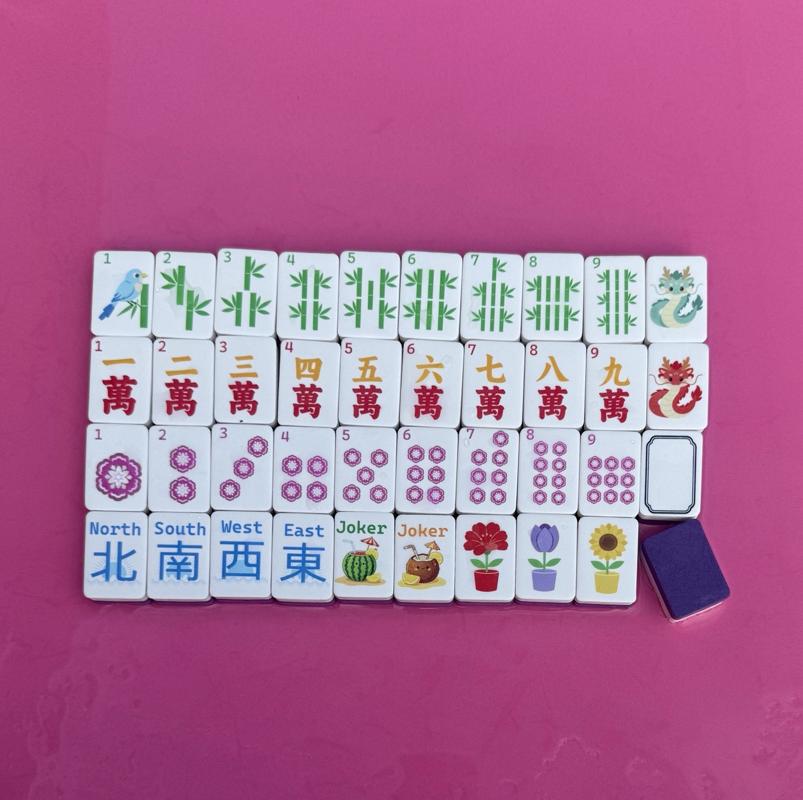 American Floating Mahjong Tile Set 160 Tiles Pool Ready Bag Dice Free Shipping