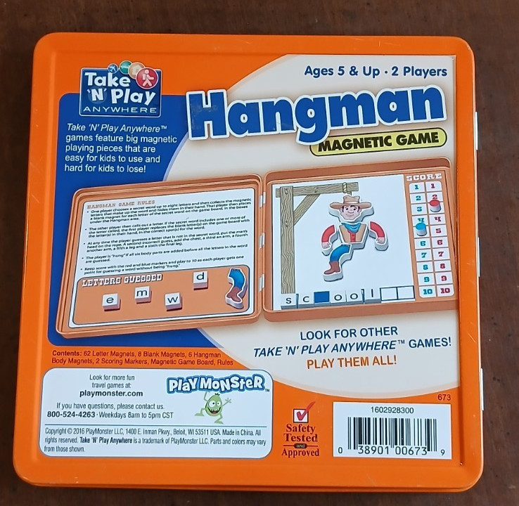 Take N Play Hangman Travel Game Pre-Owned and 100% Complete