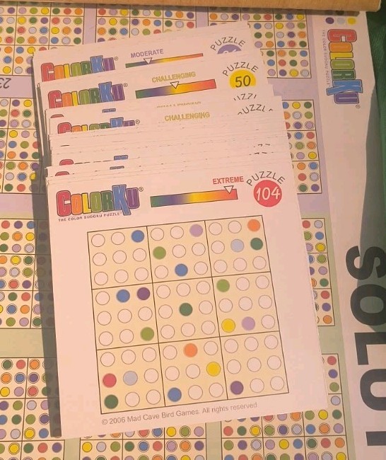ColorKu Game The Color Sudoku Puzzle COMPLETE Solid Wood w/ Pieces SHIPS FREE