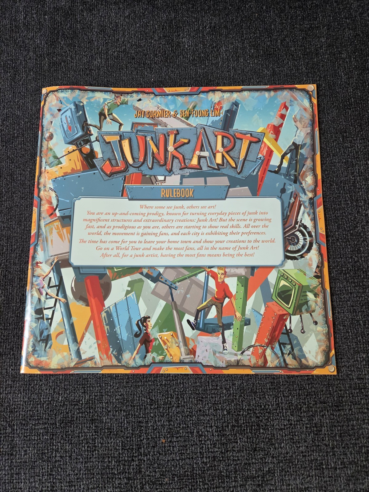 JUNK ART Wooden Box Edition 2017 Board Game Pretzel Games Complete VG+