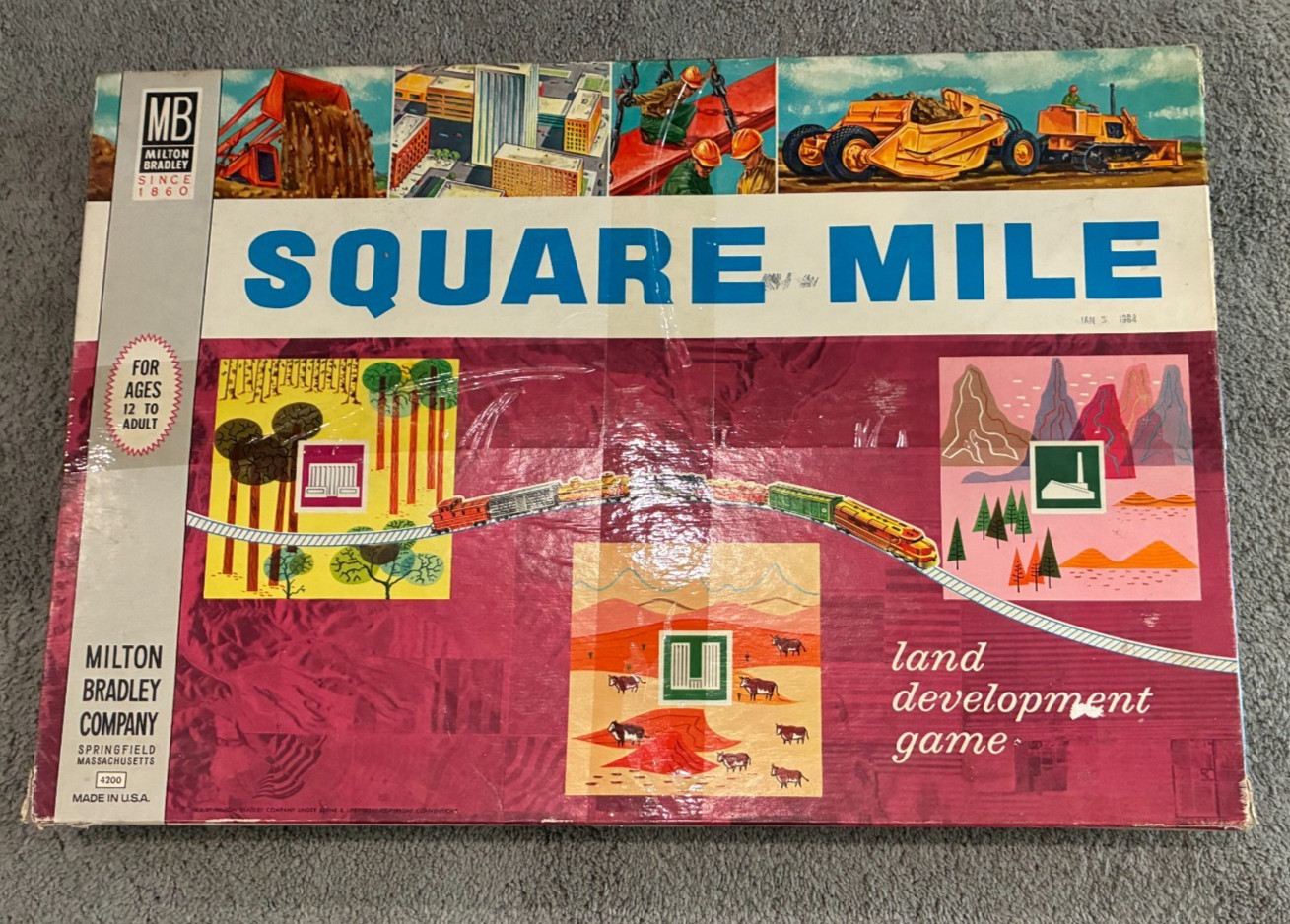 Square Mile by Milton Bradley- Vintage Land Development Board Game 100% Complete