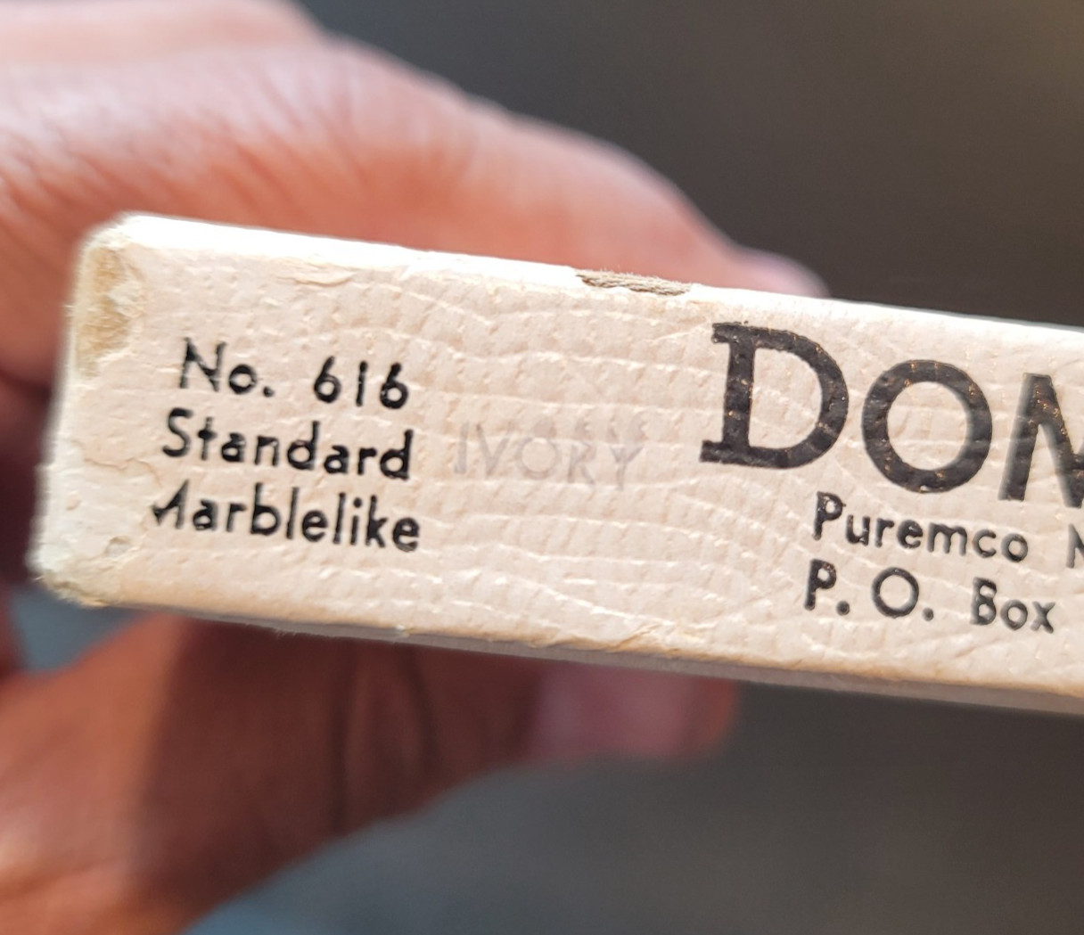 Standard Marblelike Dominoes 616 Ivory PureMCO MFG Instructions Made Waco Texas