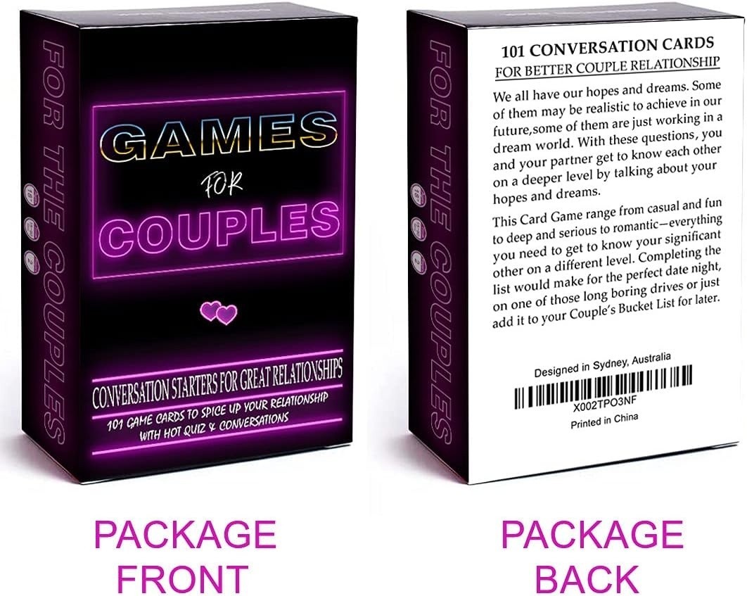Couples Games – Conversation Starter Questions For Relationships, Cards Game