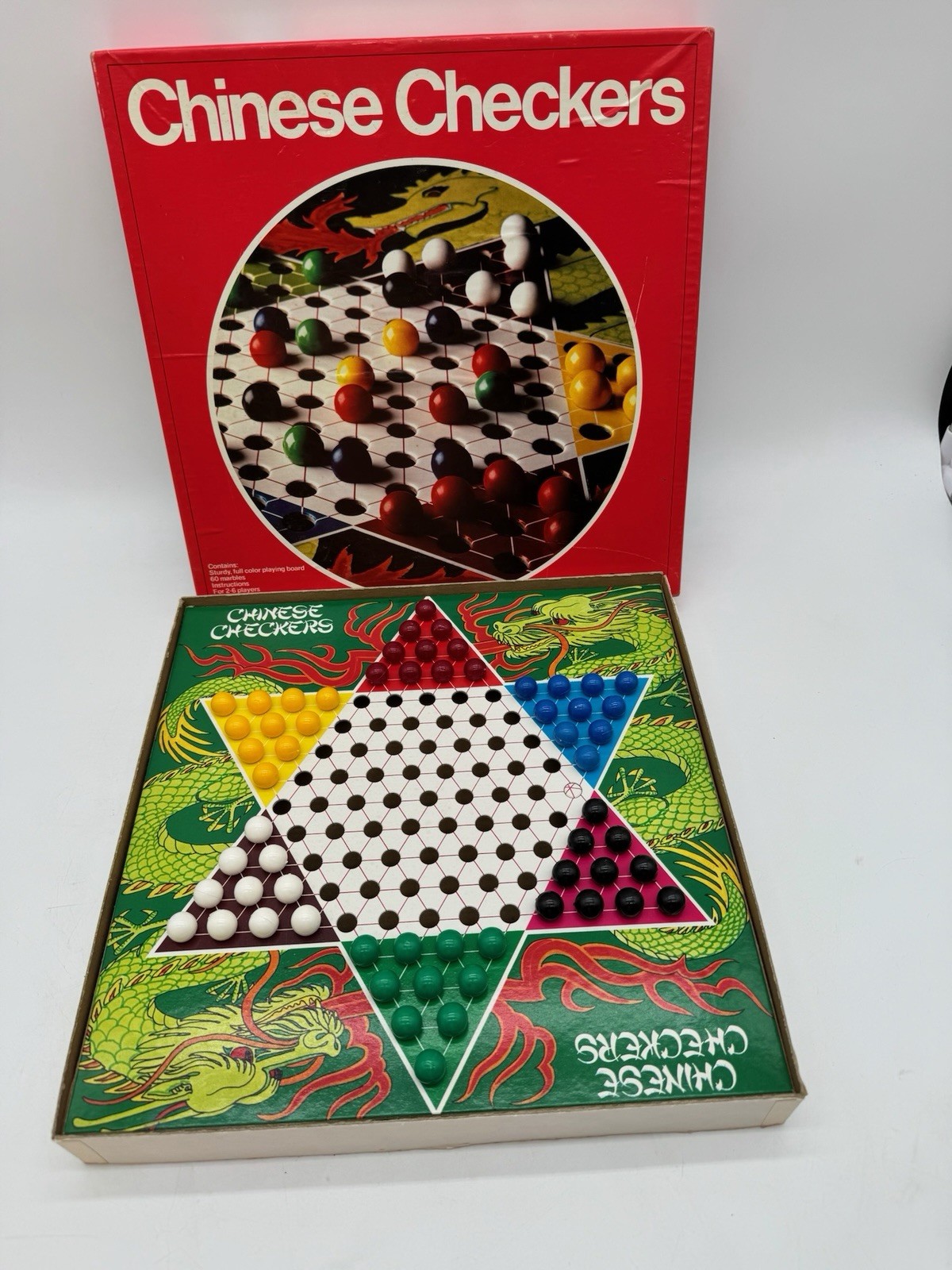 Vintage Pressman 1992~ Chinese Checkers Game ~ Complete W/ 6 Sets Of Marbles EUC